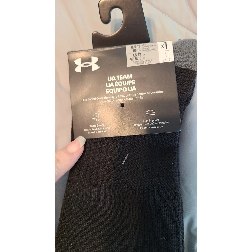 NWT 1 Pack Under Armour ‎ Socks  Men's Shoe Sz 8.5 - 13 Women 10 - 14 Black